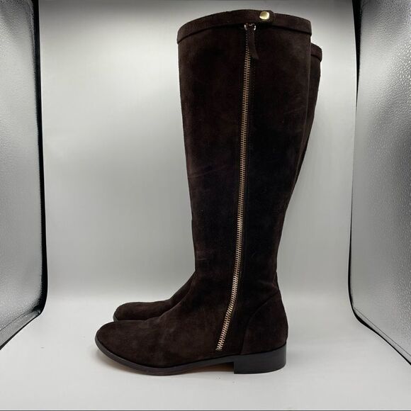 J. Crew Chocolate Brown Tall Knee High Suede Boots - Picture 1 of 5